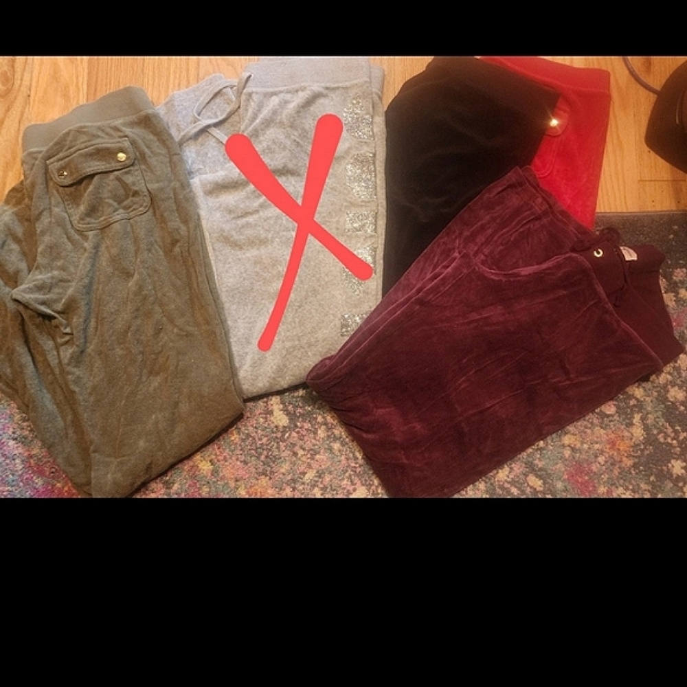 3 Juicy Couture velour pants